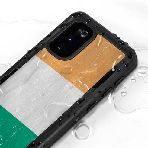 Ivory Coast Flag Distressed Galaxy S20 Waterproof Case